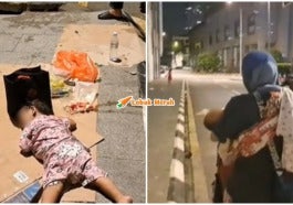 Kanak Kanak Tidur Tepi Jalan