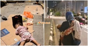 Kanak Kanak Tidur Tepi Jalan
