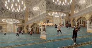f1 kanak kanak bermain di masjid turkiye