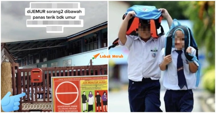 anak didenda berdiri tengah panas