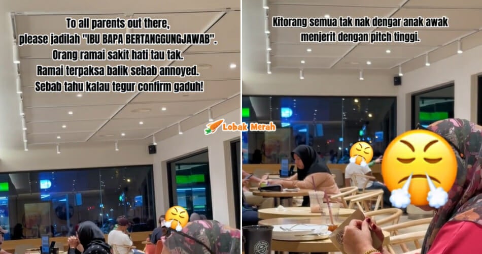 anak menjerit restoran