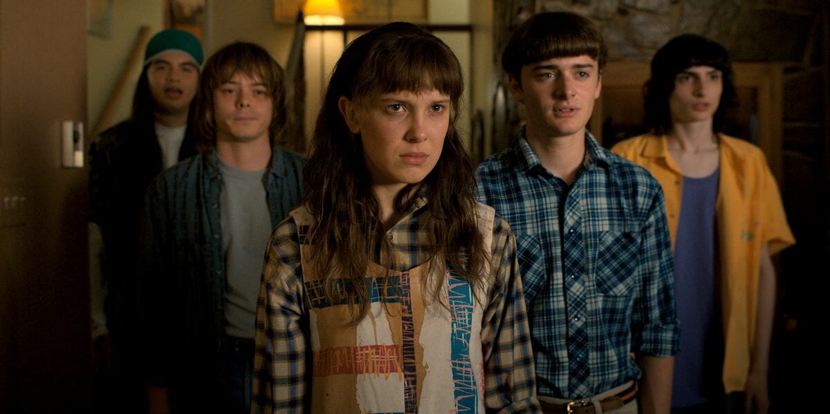 Eduardo Franco As Argyle Charlie Heaton As Jonathan Millie Bobby Brown As Eleven Noah Schnapp As Will Byers And Finn Wolfhard As Mike Wheeler In Stranger Things Season 4 1648044262