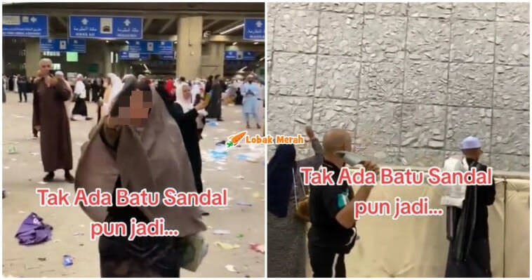 ft jemaah haji guna sandal lempar jamrah