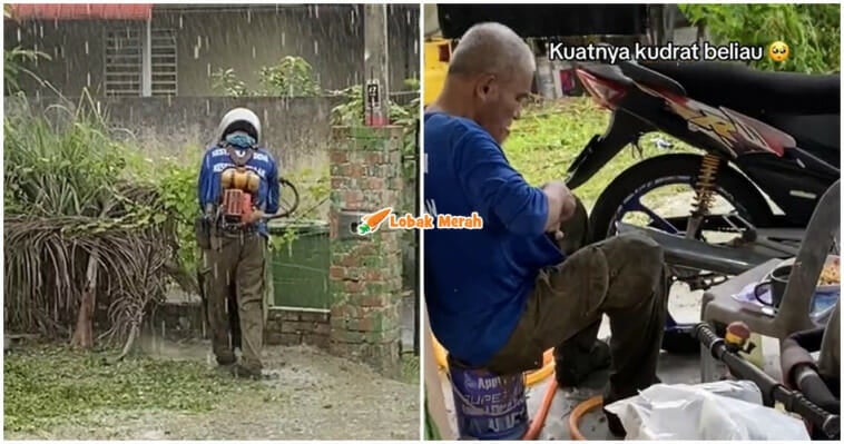 pakcik mesin rumah tengah hujan