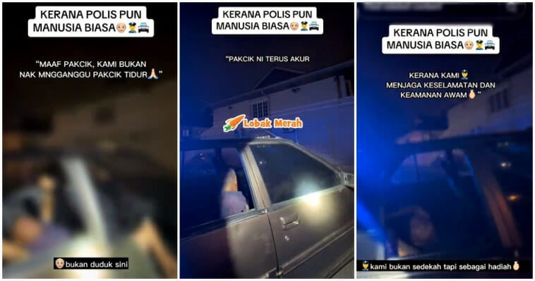 Pakcik Tidur Dalam Kereta Ditegur Polis Baik