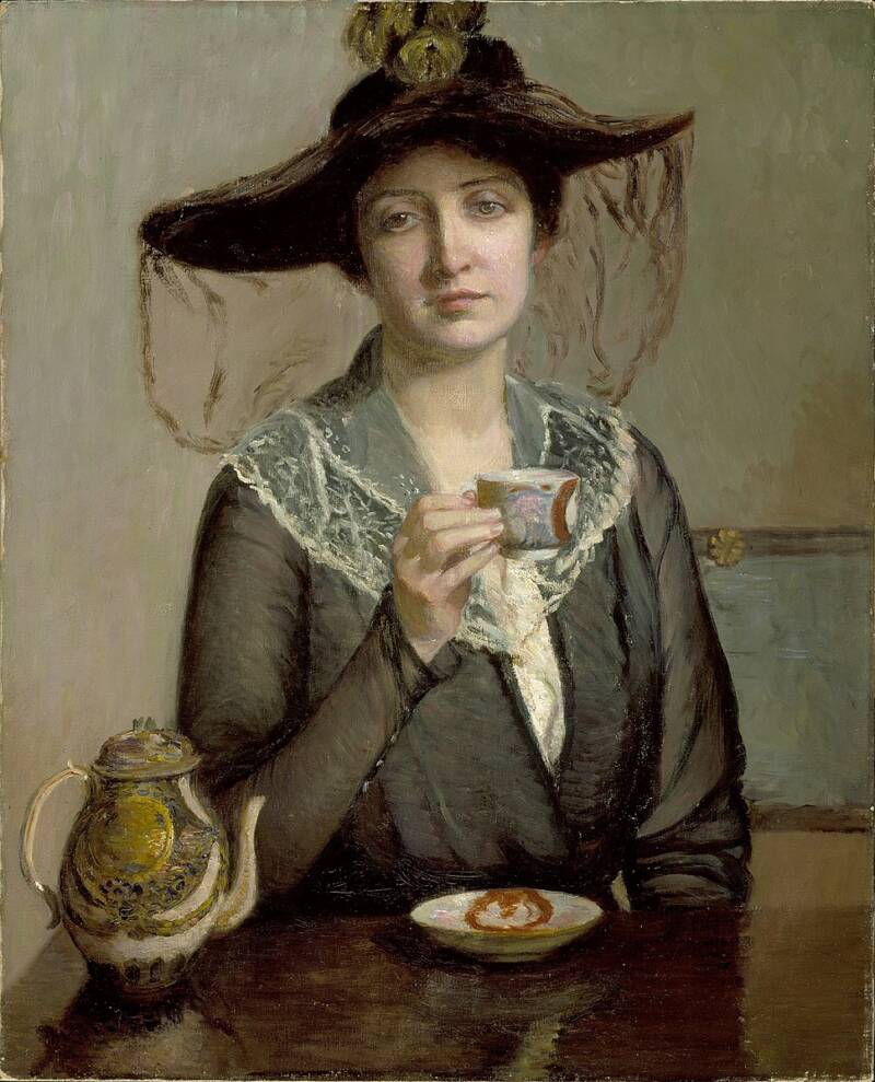 Widow Drinking Tea