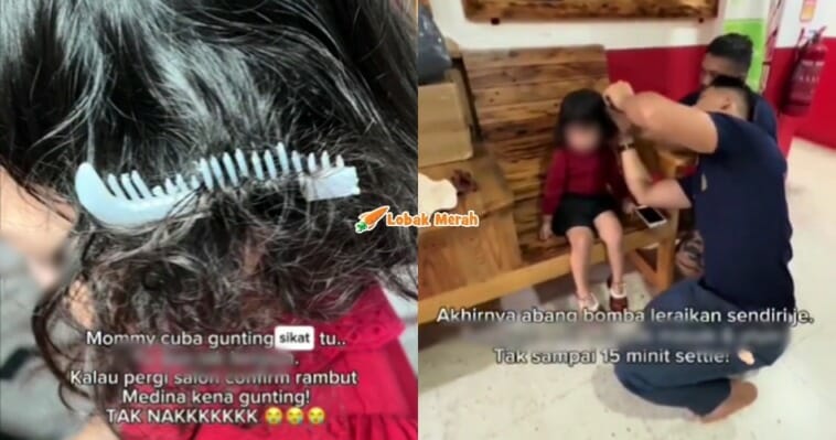 F1 Rambut Anak Tersekat Pada Sikat