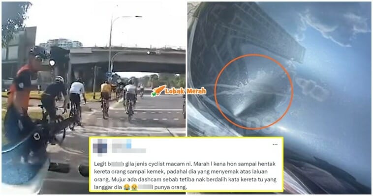 Geng Basikal Ketuk Kereta Kemek