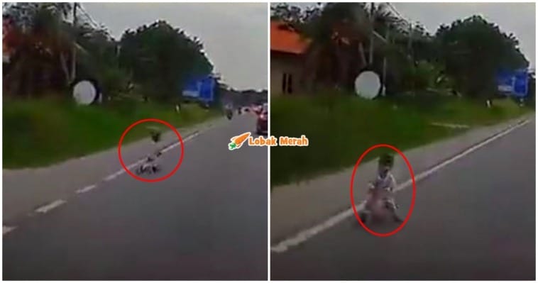 Budak Hampir Kena Langgar