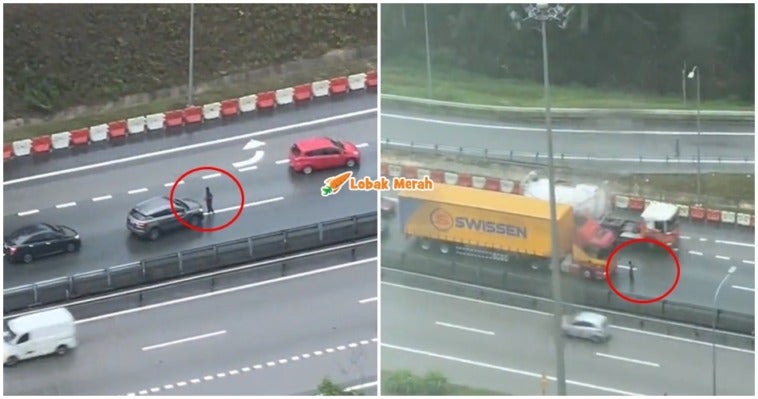 Tahan Kereta Di Highway