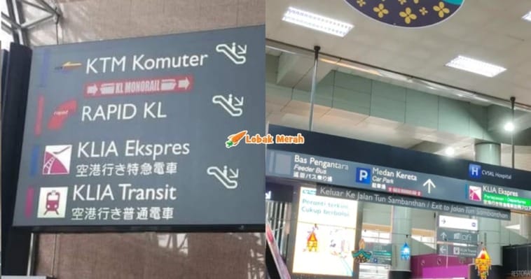 f1 papan tanda bahasa jepun di kl sentral