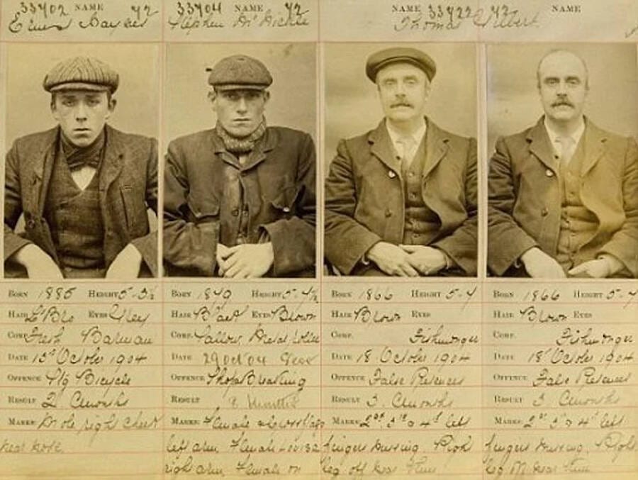 mug shots of various peaky blinders