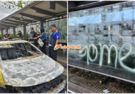 bakar kereta polis tiktok