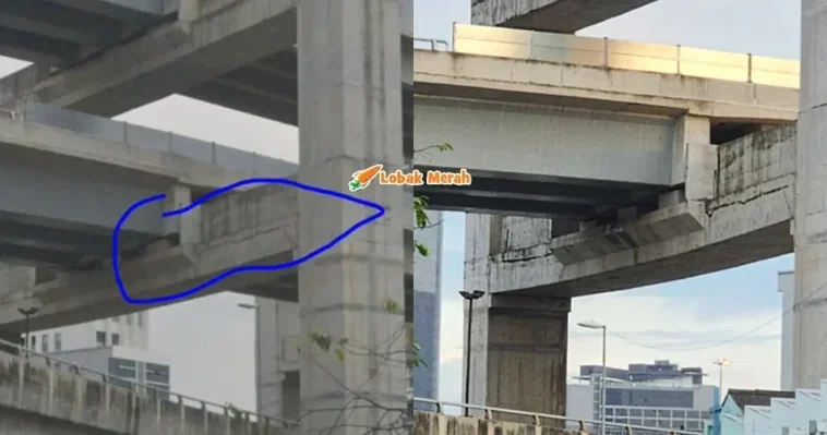 f3 flyover seakan retak