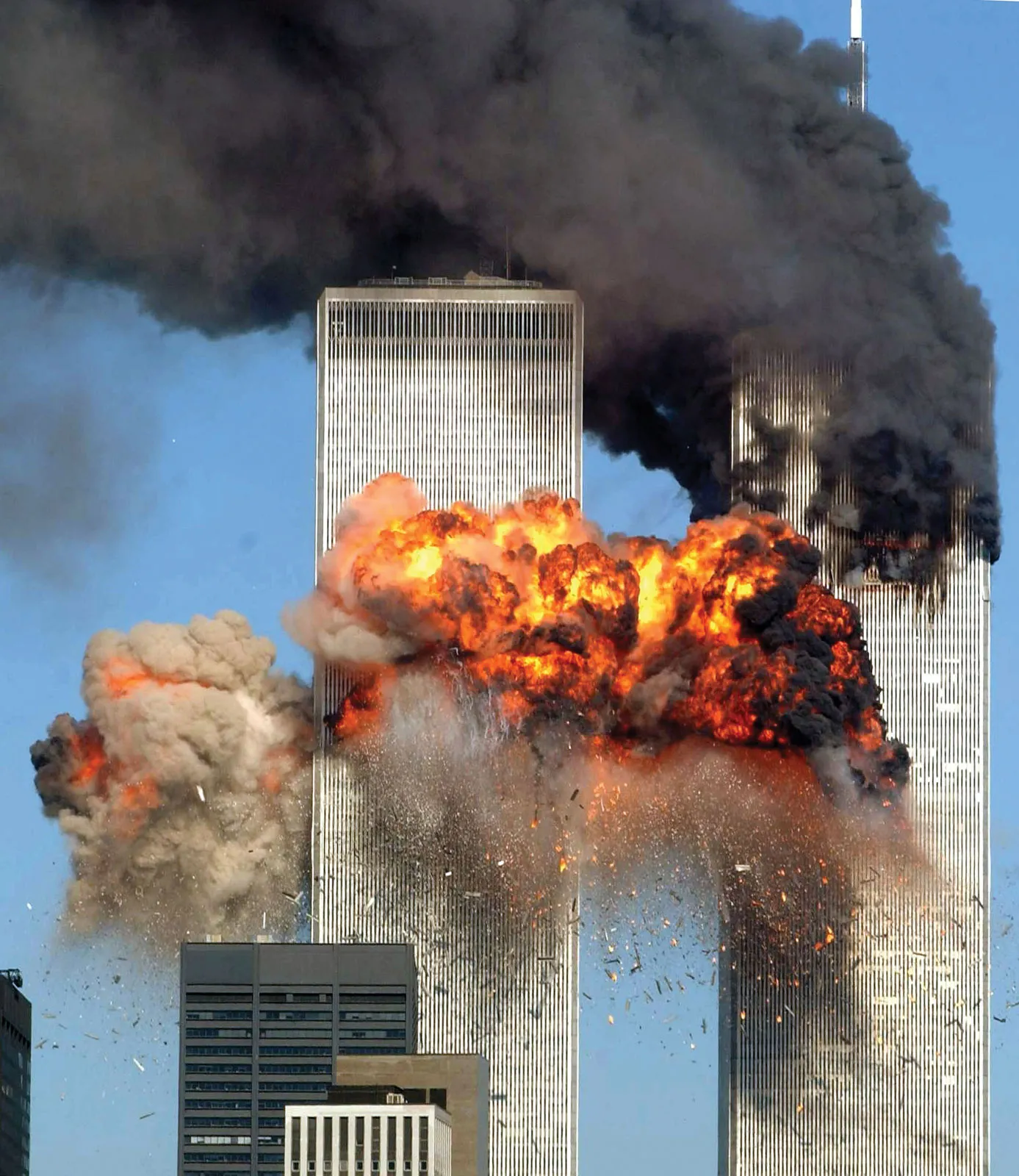 Smoke Flames Twin Towers Attacks World Trade September 11 2001.Jpg