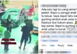 bapa pelajar potong rambut anak ustaz qisas