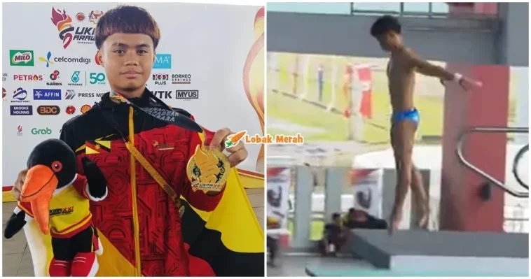 atlet terjun sarawak elvis