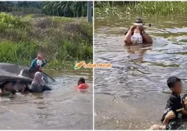 kereta terbabas sungai