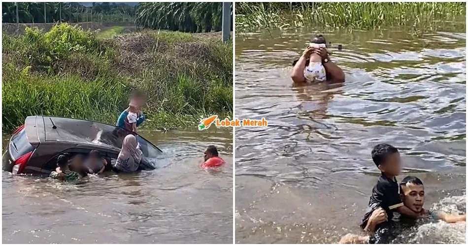 kereta terbabas sungai