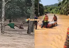 mangsa banjir hilang dihanyutkan air deras