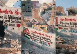 rakyat Gaza hasilkan mural ucap selamat hari kebangsaan Malaysia