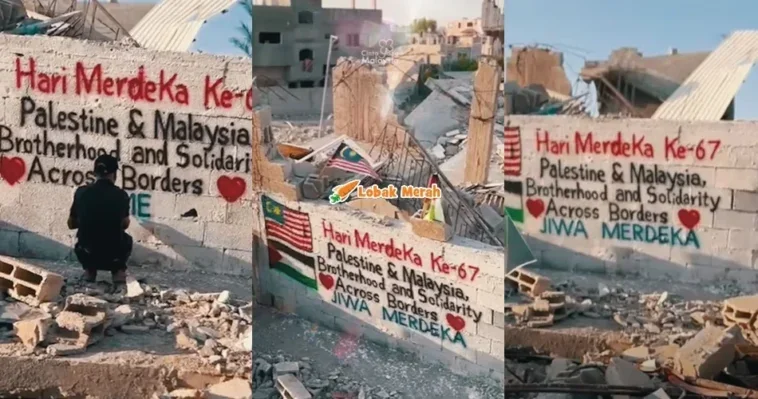 rakyat Gaza hasilkan mural ucap selamat hari kebangsaan Malaysia