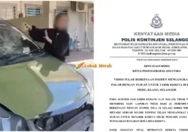 wanita pecahkan kereta tak puas hati