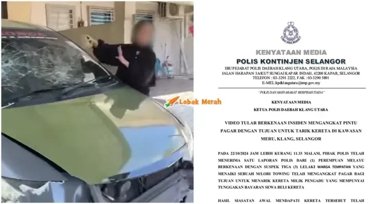 Wanita Pecahkan Kereta Tak Puas Hati