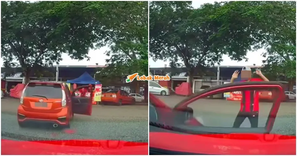 Pemandu Beli Takoyaki Lupa Nak Tarik ‘Handbrake’, Kereta Mengundur Sampai Pintu Terkepak