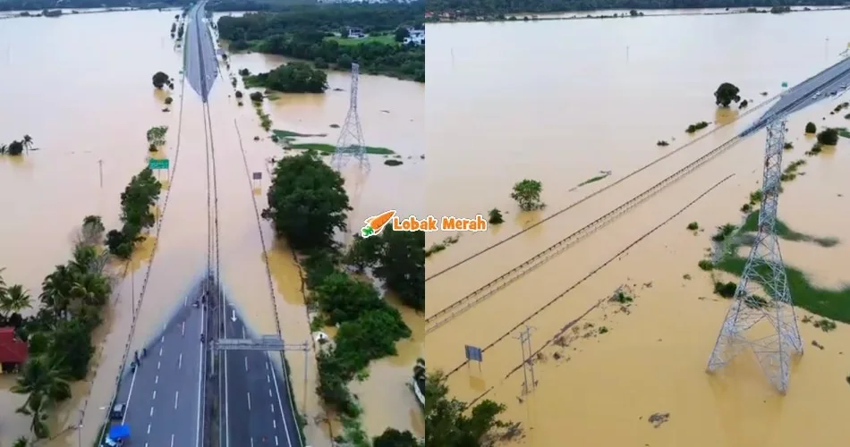 Banjir: Lebuhraya Utara Selatan KM32.1 Ditenggelami Air