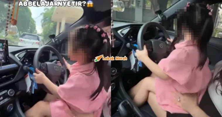 ajar anak kecil pandu kereta