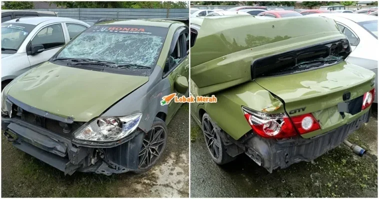 kereta honda city wanita tular dilelong