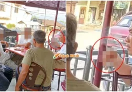 mohamad hasan merokok di kedai makan menteri
