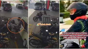 Wanita Rayu Pulangkan Helmet Pemberian Arwah Bapa Dicuri Di Stesen Minyak