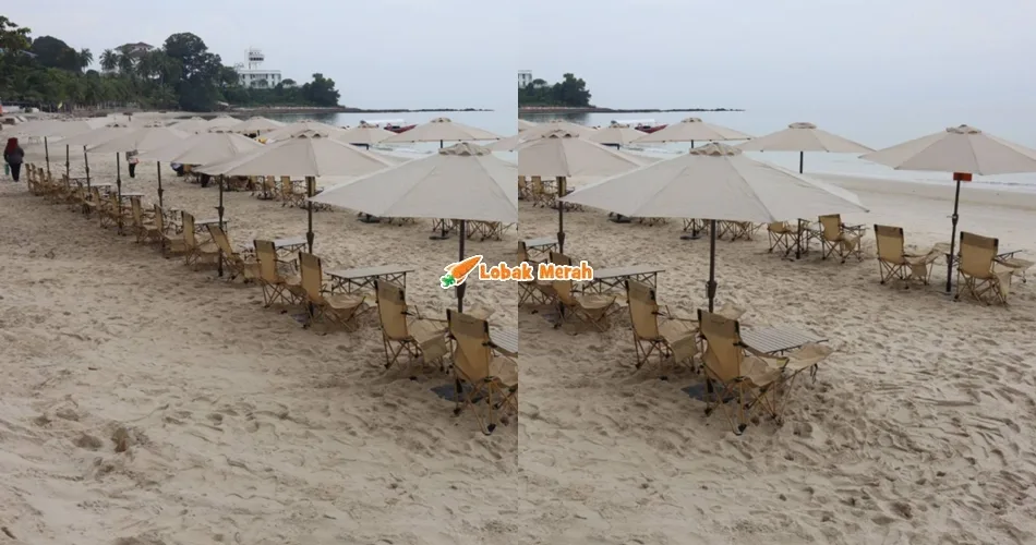 “Ala-ala di Bali”- MPPD Sedia Payung Pantai Yang Lebih Cantik Di Pantai Telok Kemang, Ganti Khemah Biru