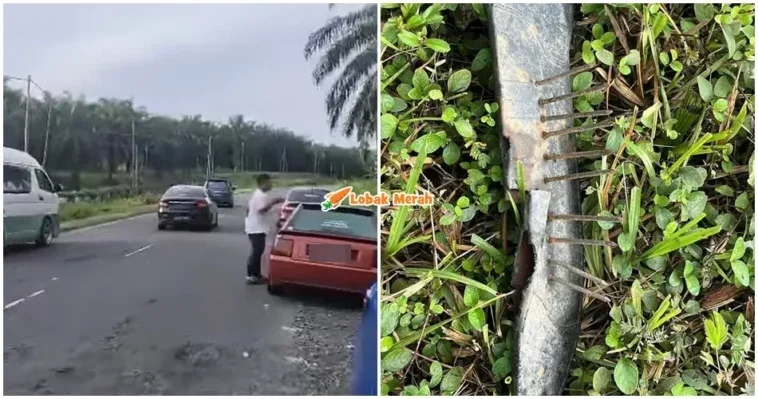 budak 12 tahun tabur kayu paku di jalan raya