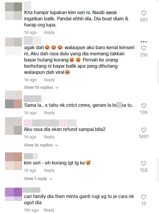 kim seri tak bayar hutan