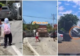 lori rempuh kenderaan depan sekolah