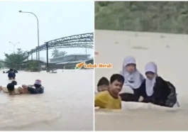 selamatkan murid sekolah terperangkap banjir