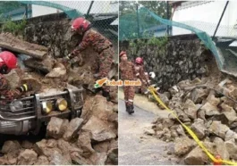 tembok sekolah runtuh