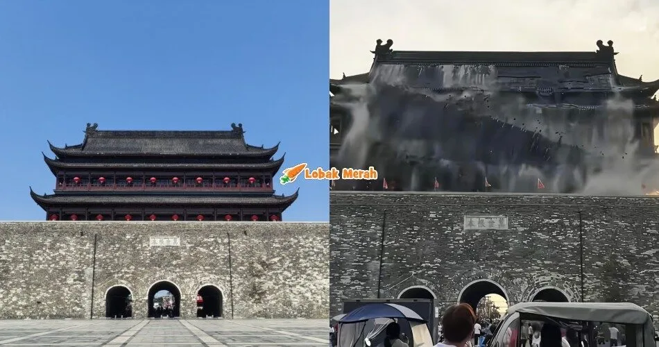 Bumbung Berusia 650 Tahun Runtuh Di Anhui, China