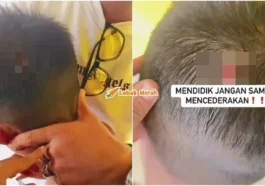 guru lempar kotan pensel kepala murid cedera