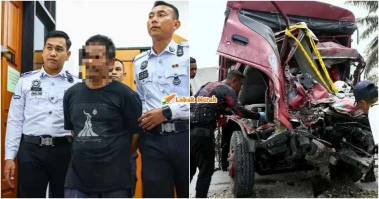 pemandu lori kesalahan lampau netizen backup