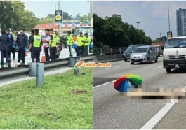 wanita tercampak dari van suami ditahan polis