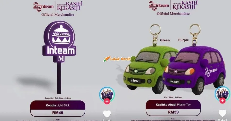 “Siap ada light stick” – Inteam Keluarkan Pelbagai Merchandise Sempena Konsert Kasih Kekasih Nanti