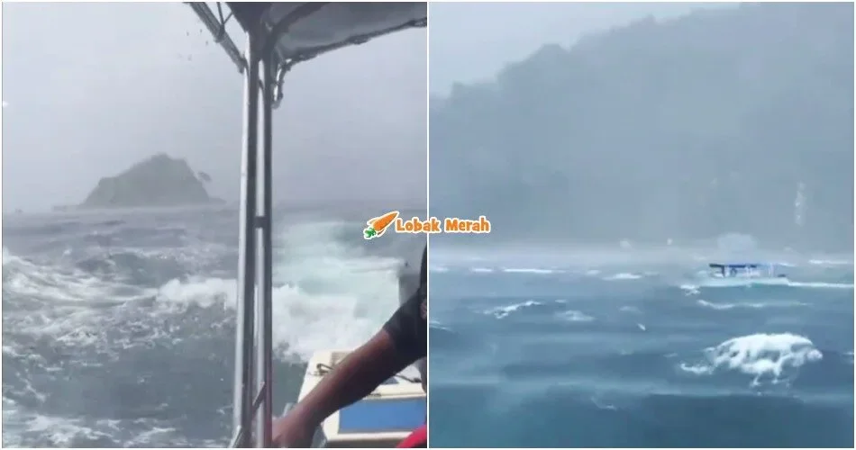 Cuaca Tak Menentu & Laut Bergelora, Ramai Risau Lihat Rakaman Bot Dipukul Ombak Di Pulau Tioman