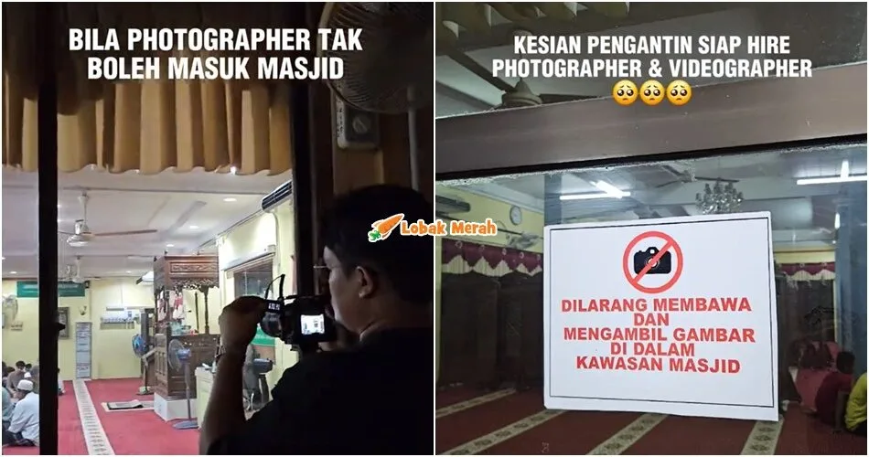 “Kesian dekat pengantin kenangan sekali je” – Jurugambar Tak Dapat Ambil Gambar Jarak Dekat Sebab Peraturan Masjid