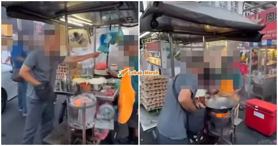 Lelaki Mengamuk, L*mpar Kuali Gerai Char Kuey Teow