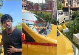 kereta ditampal tape merah jiran cop parkir