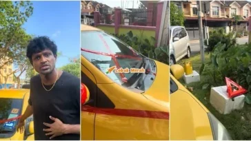 kereta ditampal tape merah jiran cop parkir